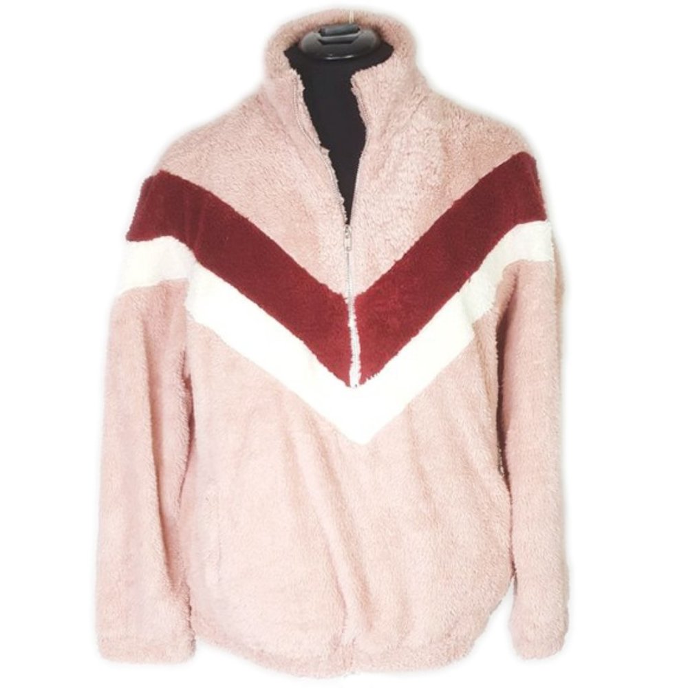 Vanilla Bay Chevron fuzzy sherpa jacket NWT size L - Picture 1 of 8
